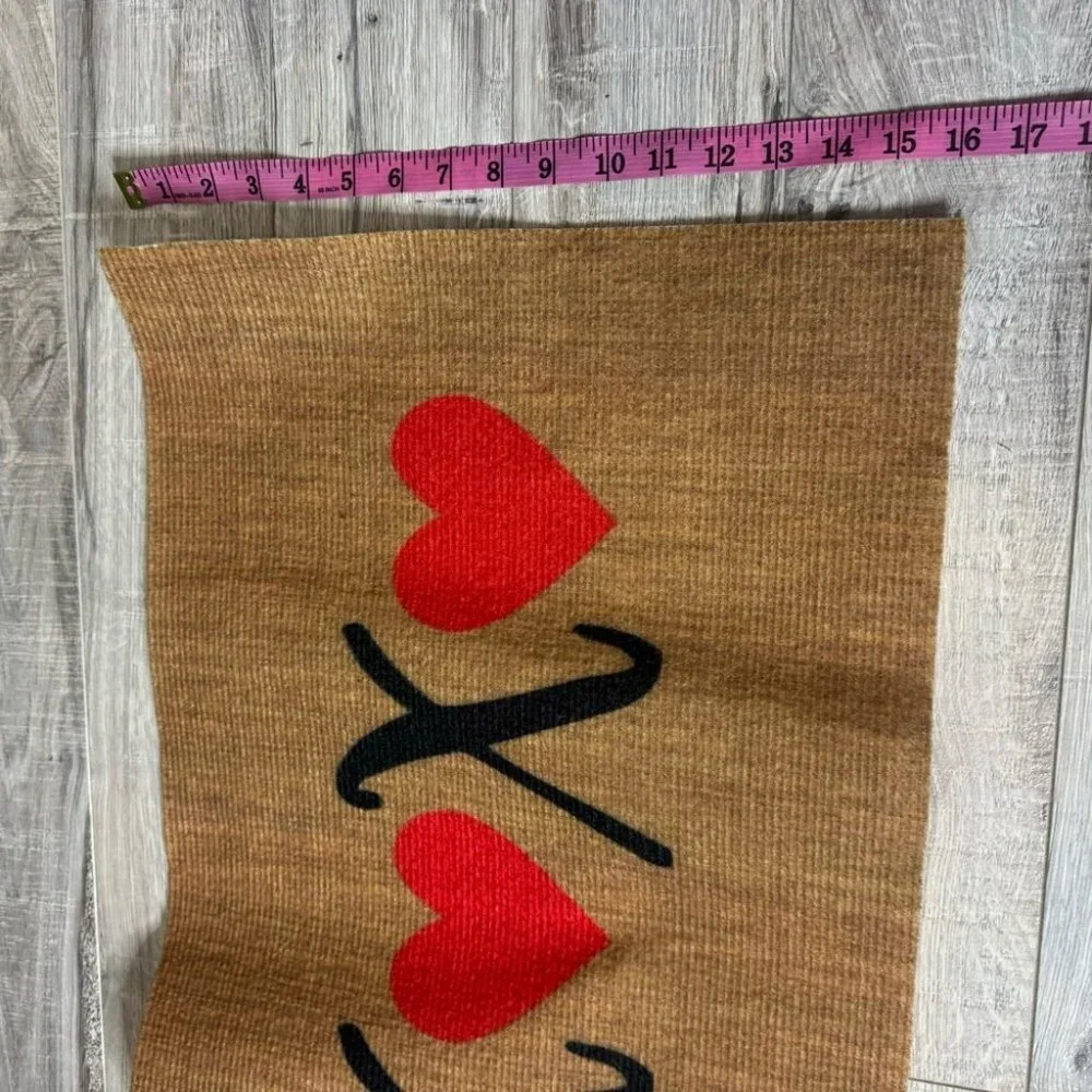 Matt floor xoxo hearts black red brown cute mat valentines love X o X o heart